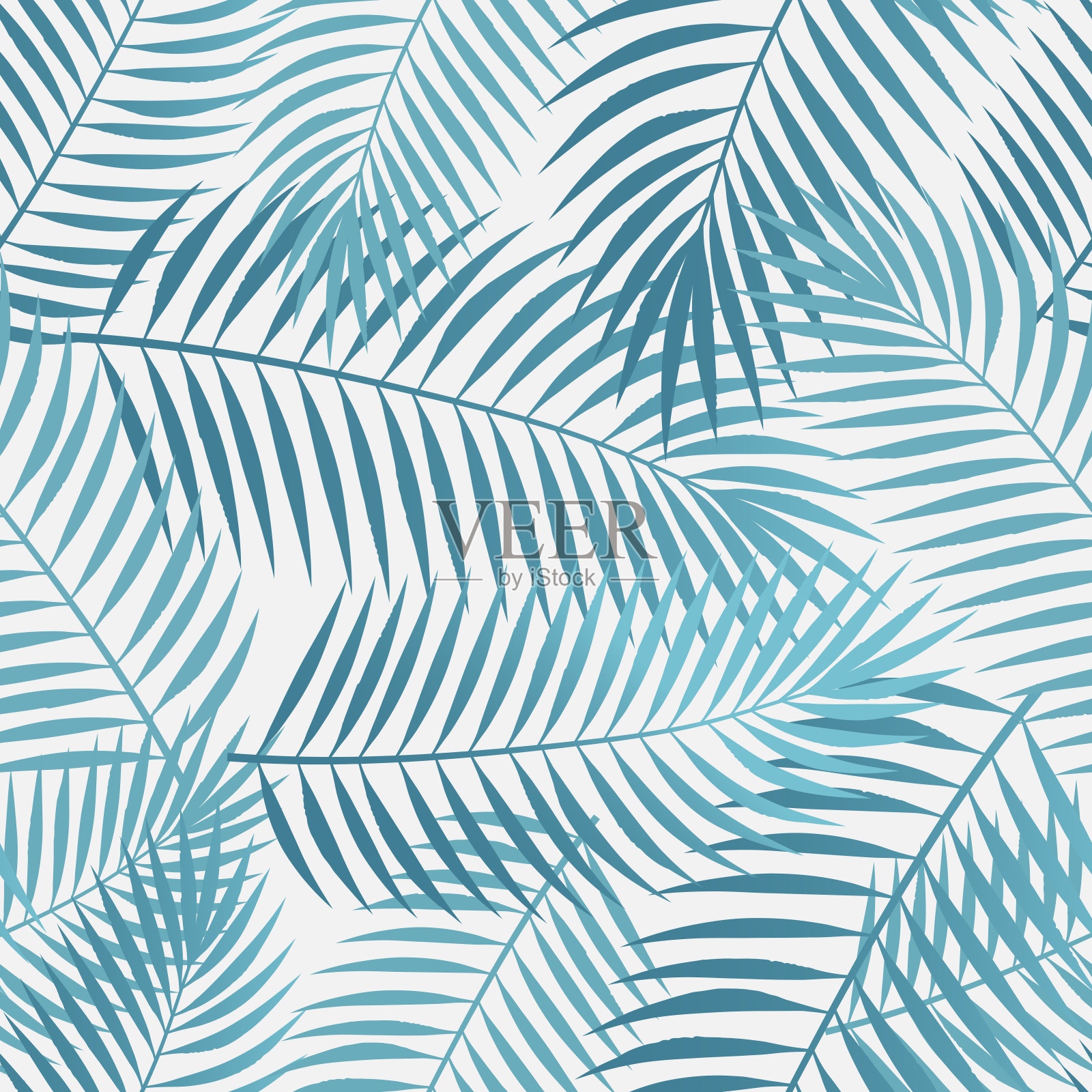 无缝热带棕榈叶插画图片素材