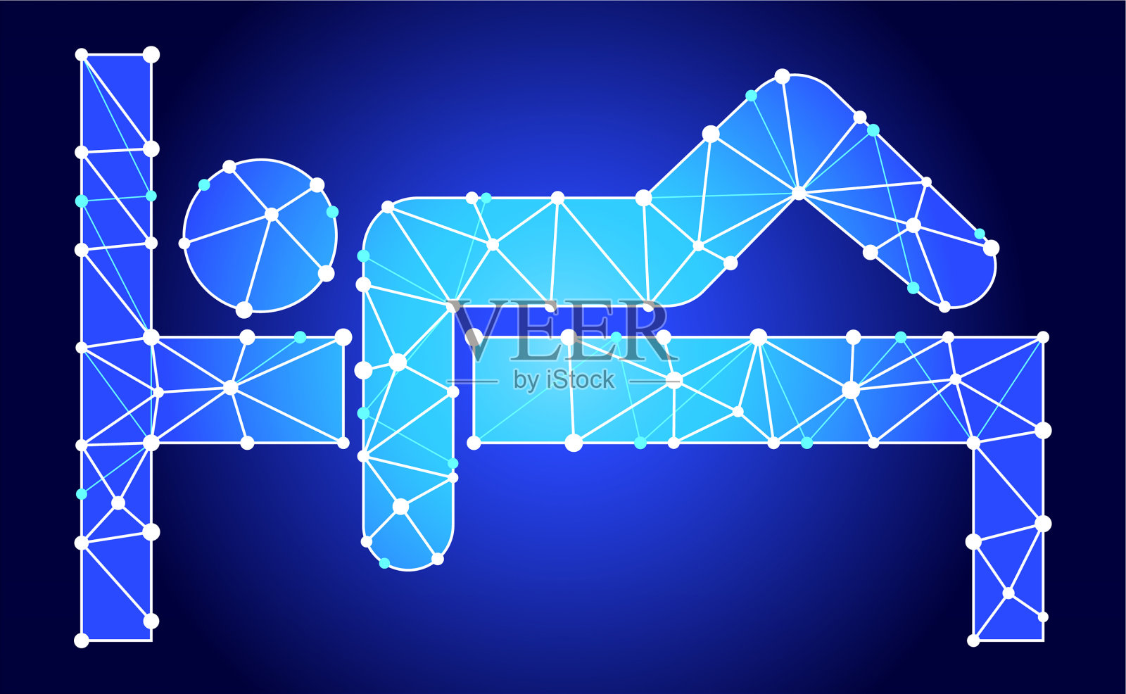 休息人蓝色三角形节点向量模式插画图片素材