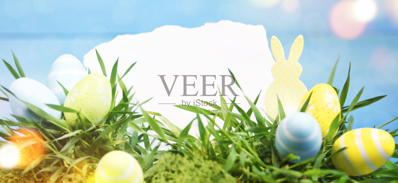 色彩鲜艳的复活节彩蛋照片摄影图片