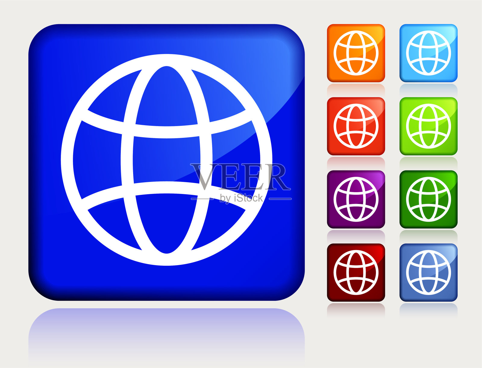 简单的全球线框图标插画图片素材