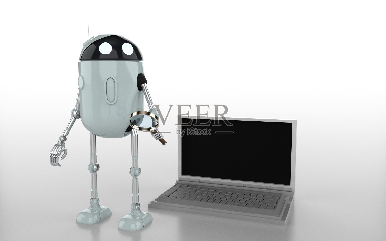 机器人searth在互联网3d渲染。照片摄影图片