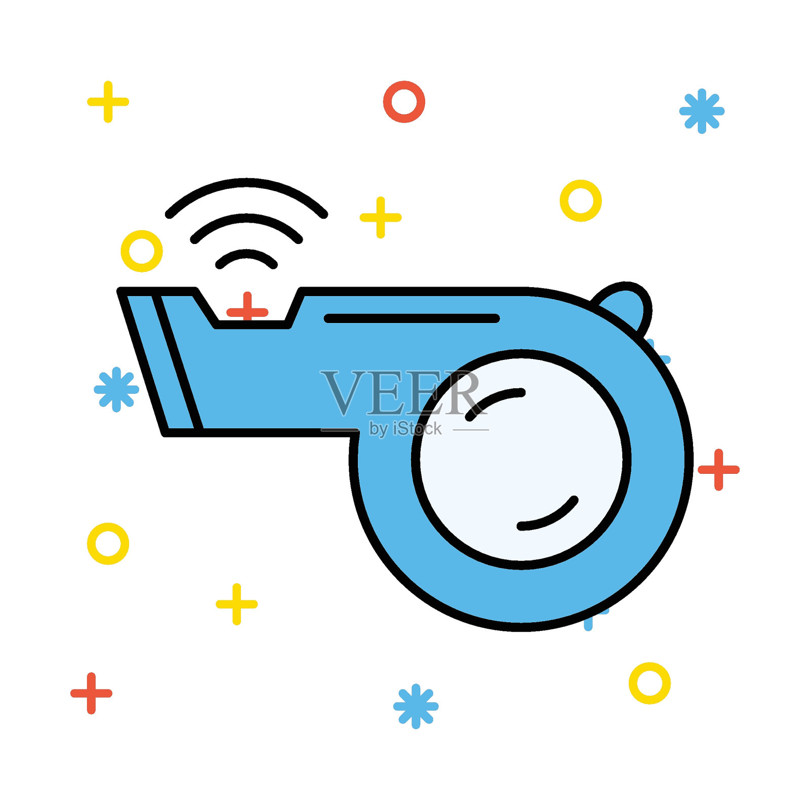 吹口哨插画图片素材