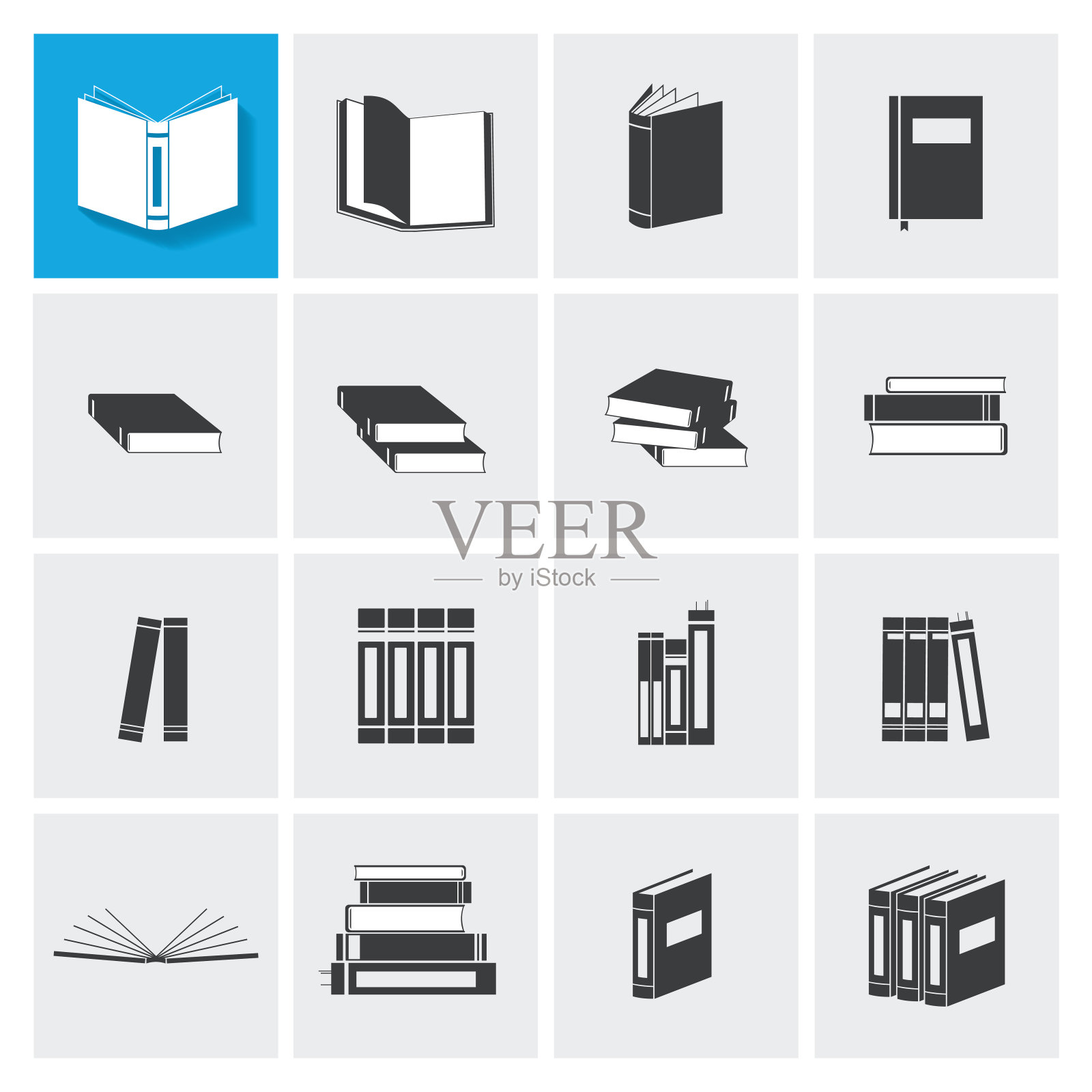 书籍矢量图标集插画图片素材