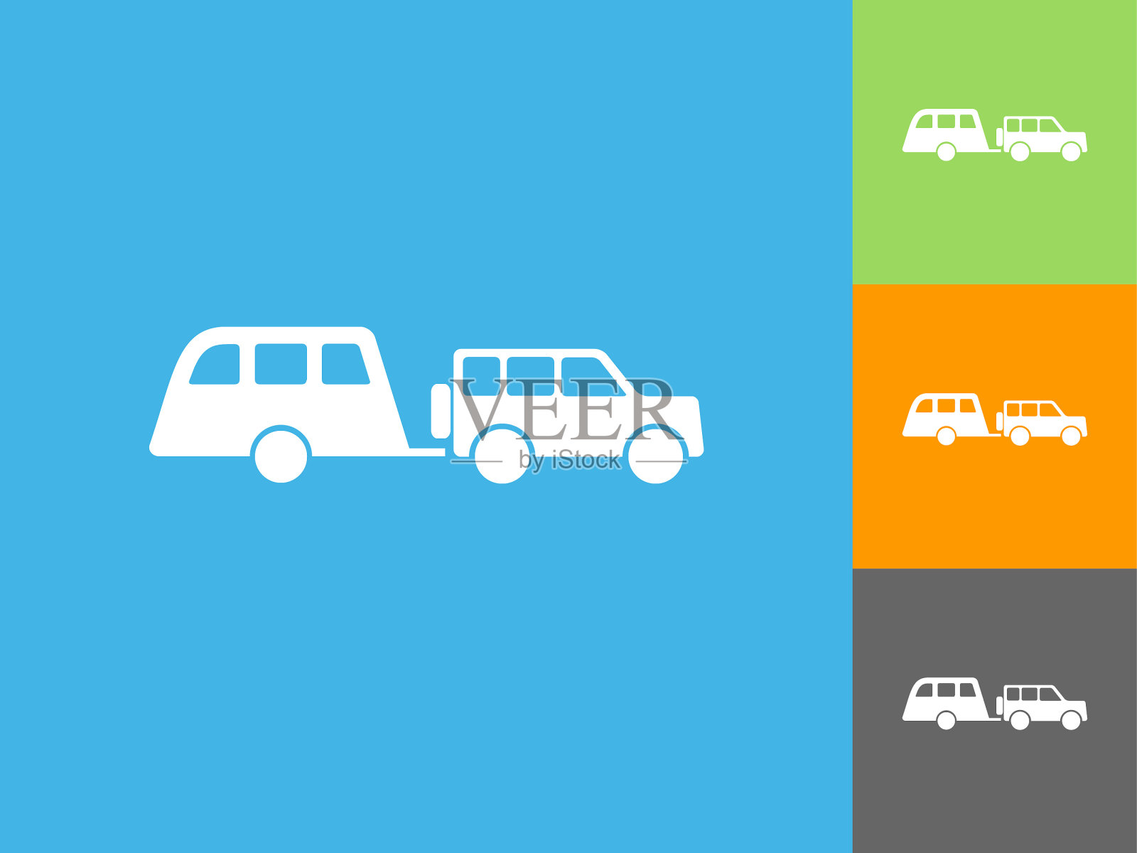 移动汽车平面图标上的蓝色背景插画图片素材