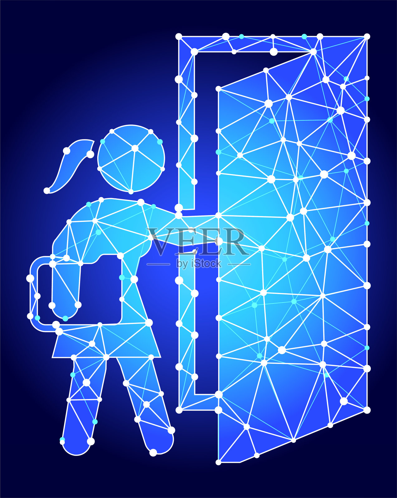 使用蓝色三角形节点向量模式插画图片素材