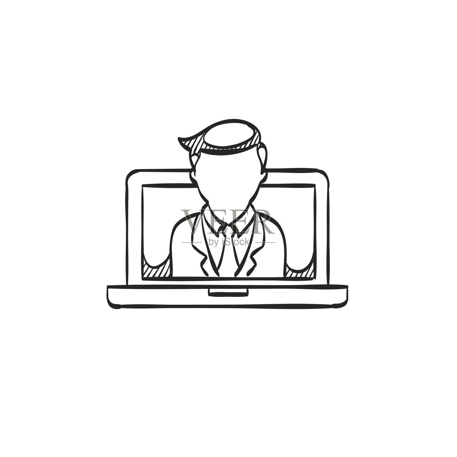 草图图标-电脑聊天设计元素图片