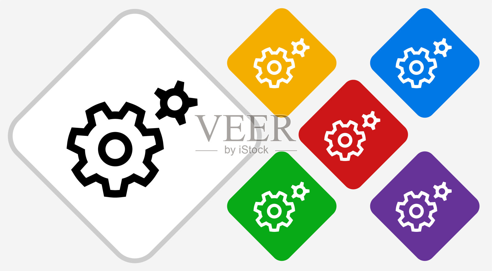 两个齿轮图标插画图片素材