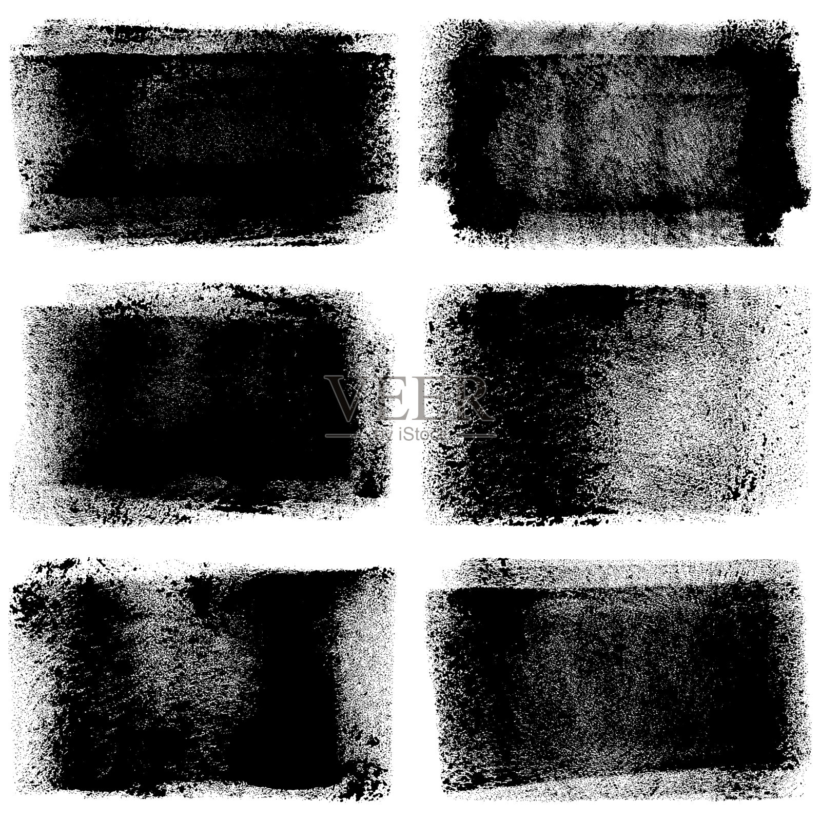 做旧设计元素：滚筒笔触插画图片素材