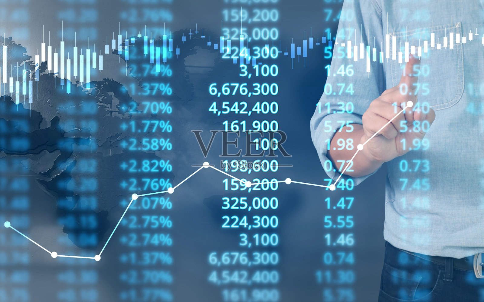 商人规划业务增长和积极指标照片摄影图片