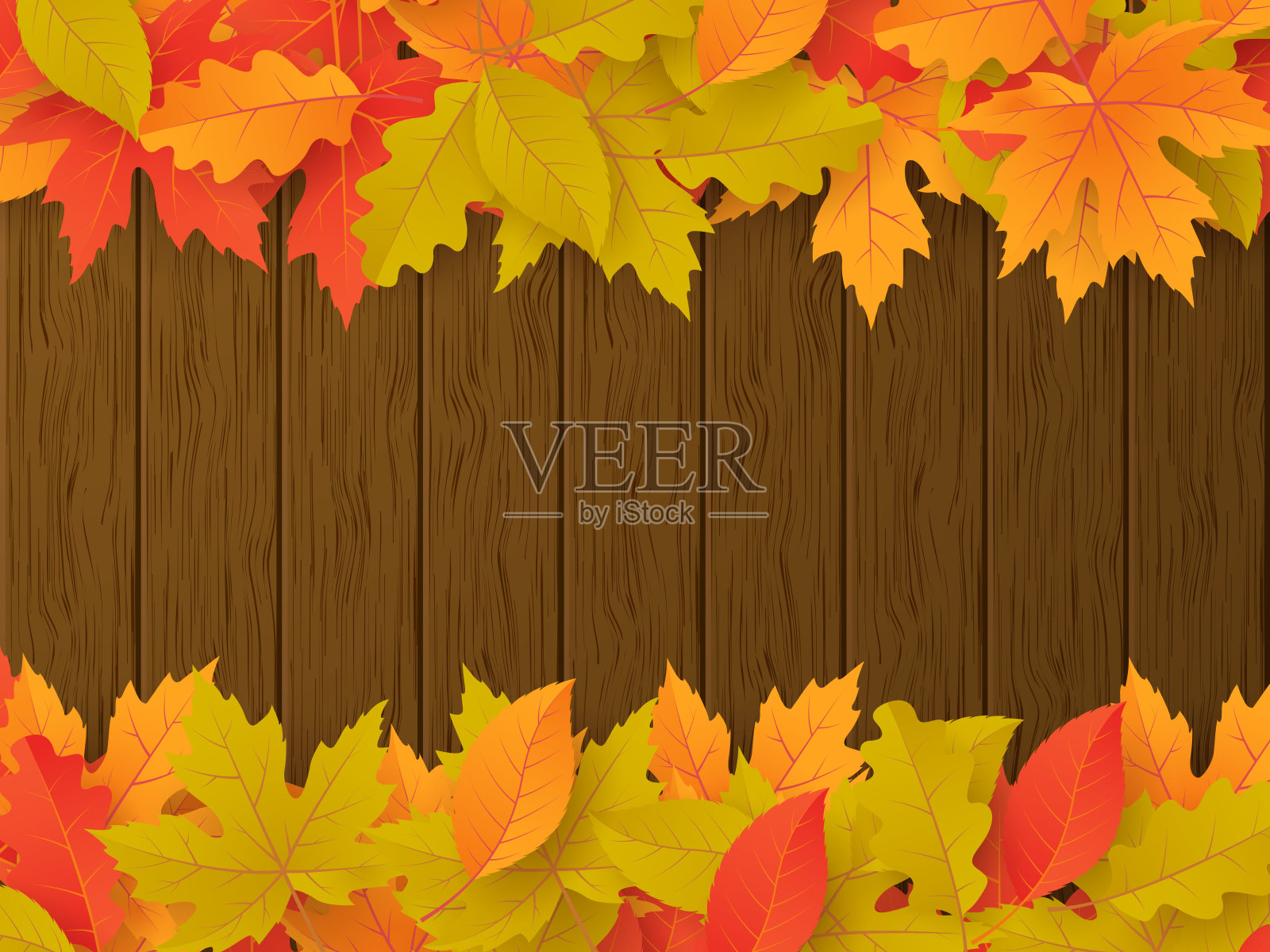 秋天的背景与树叶。可用于海报，横幅，传单，邀请，网站或贺卡。插画图片素材