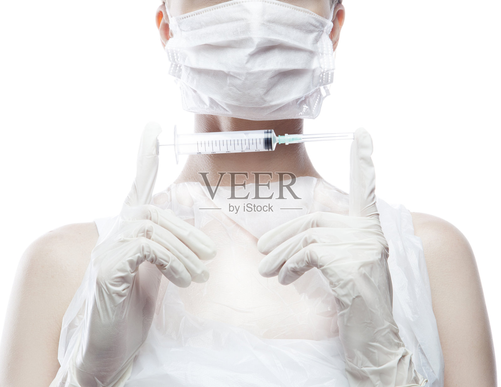 女医生手里拿着注射器照片摄影图片