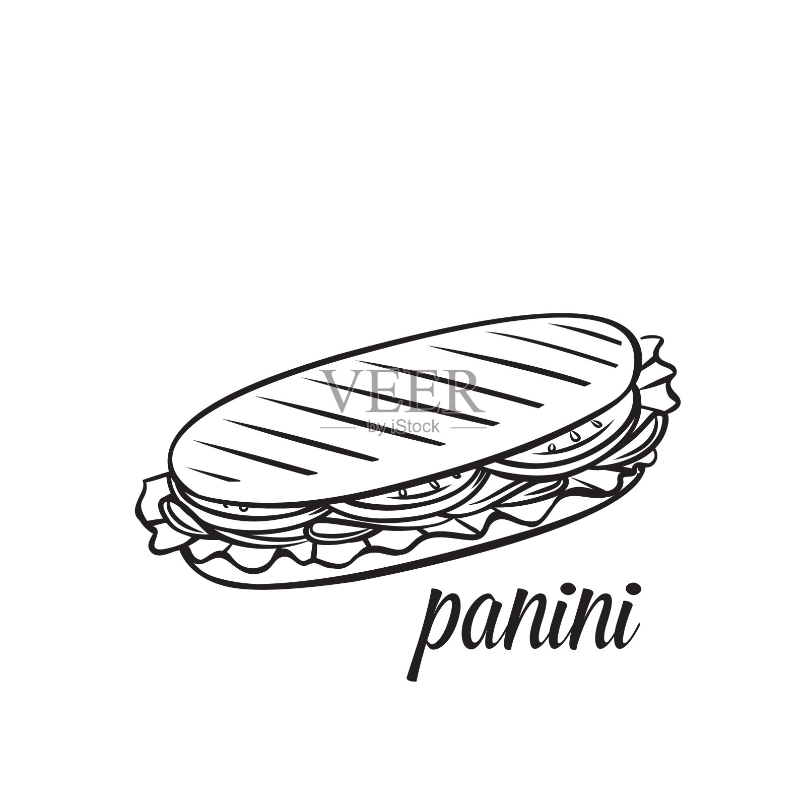 帕尼尼或三明治设计元素图片