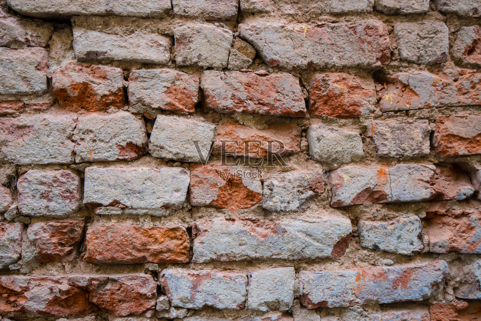 背景裂缝的旧砖墙纹理照片摄影图片