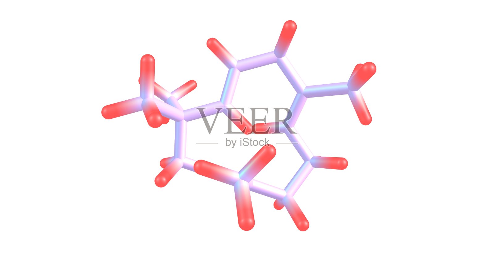Humulene分子结构孤立于白色照片摄影图片