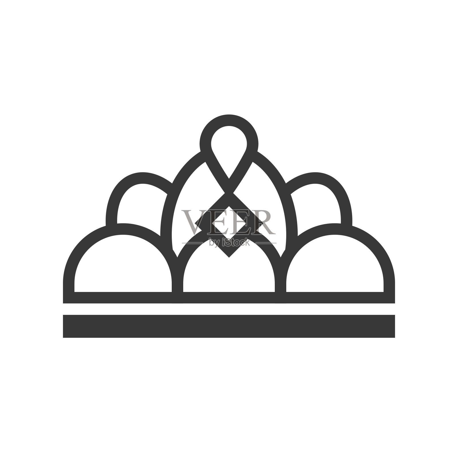 选美皇冠，珠宝图标，字形风格图标素材