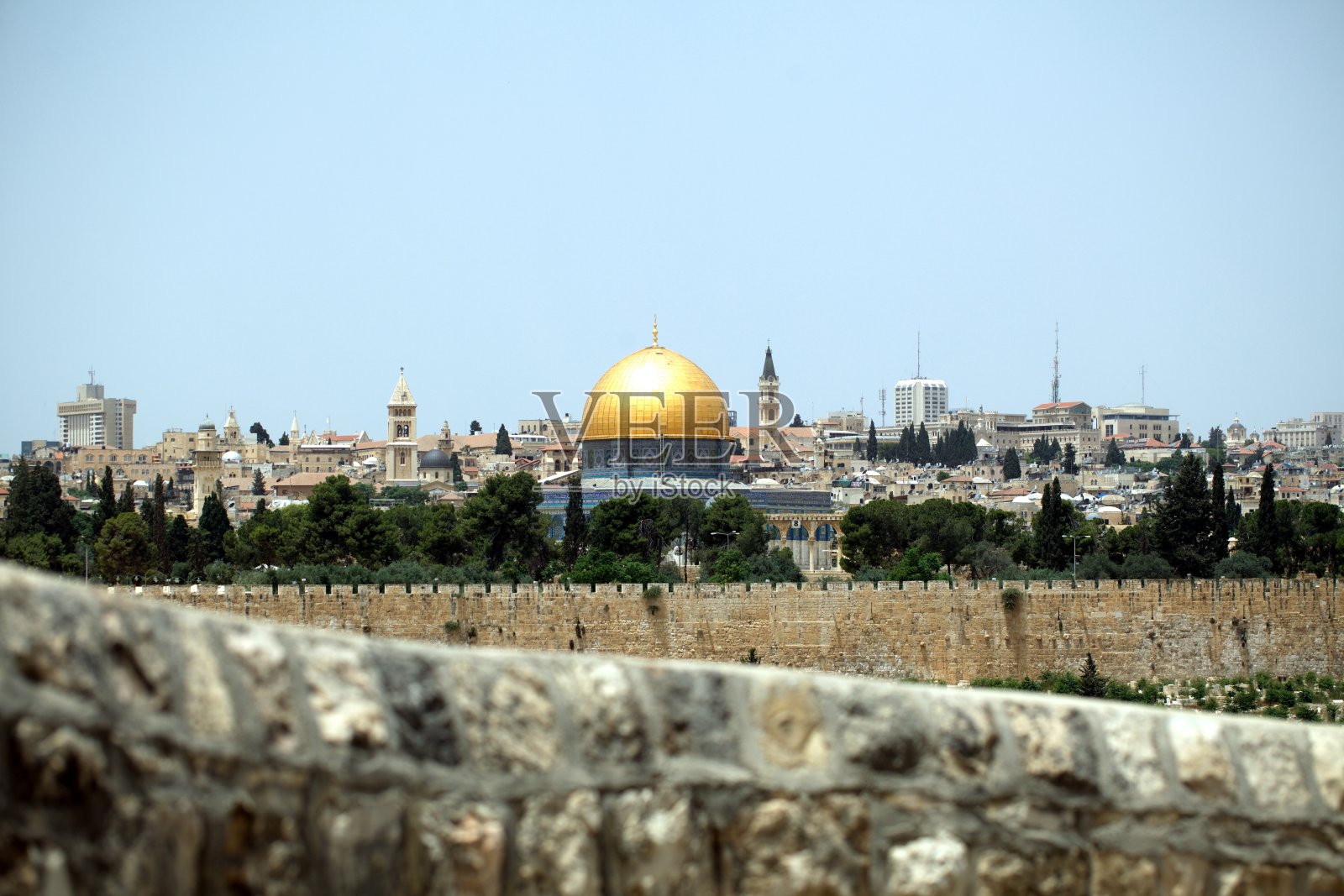 耶路撒冷屋顶圆顶清真寺照片摄影图片