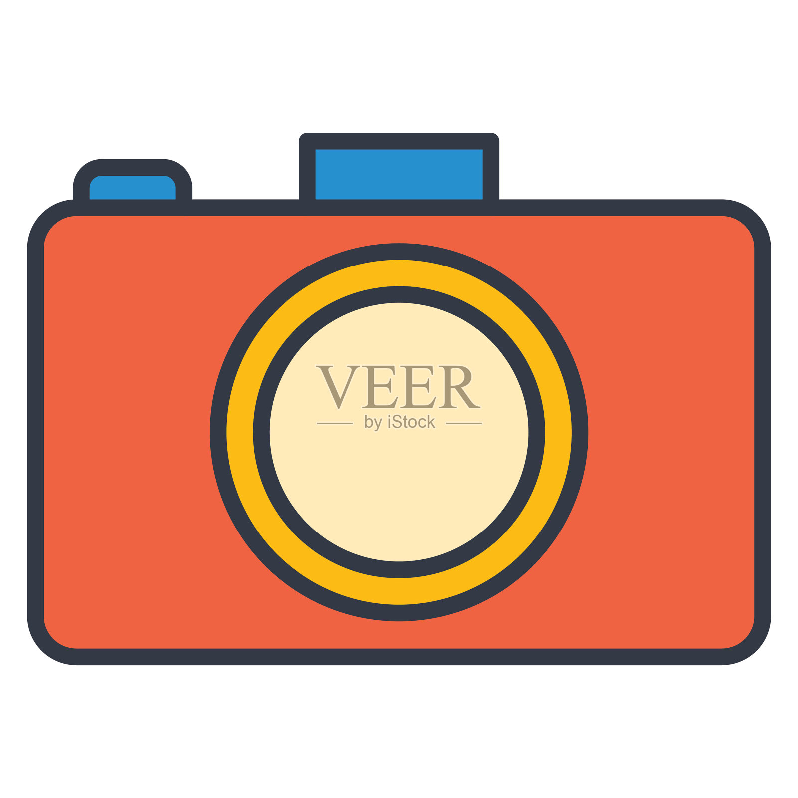 细线旅行图标设置相机设计元素图片