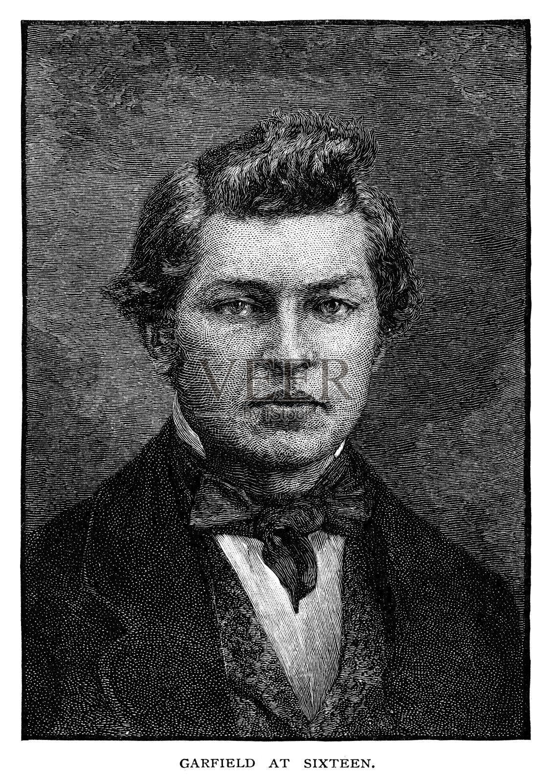 詹姆斯·亚伯兰·加菲尔德16岁插画图片素材