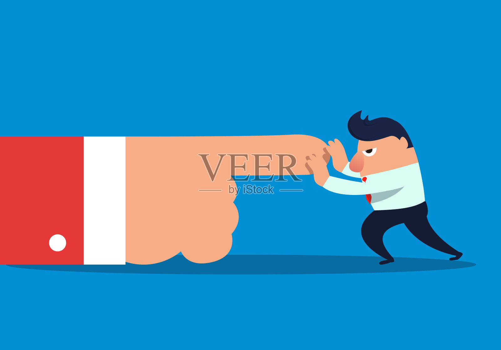 商人面对巨人插画图片素材