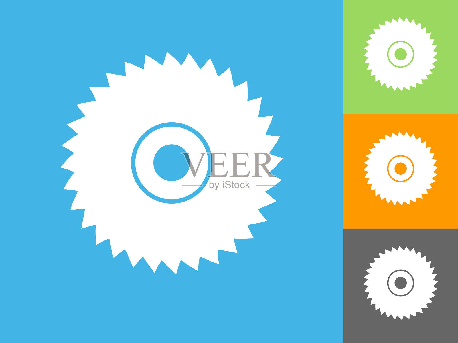 锯平图标上的蓝色背景插画图片素材