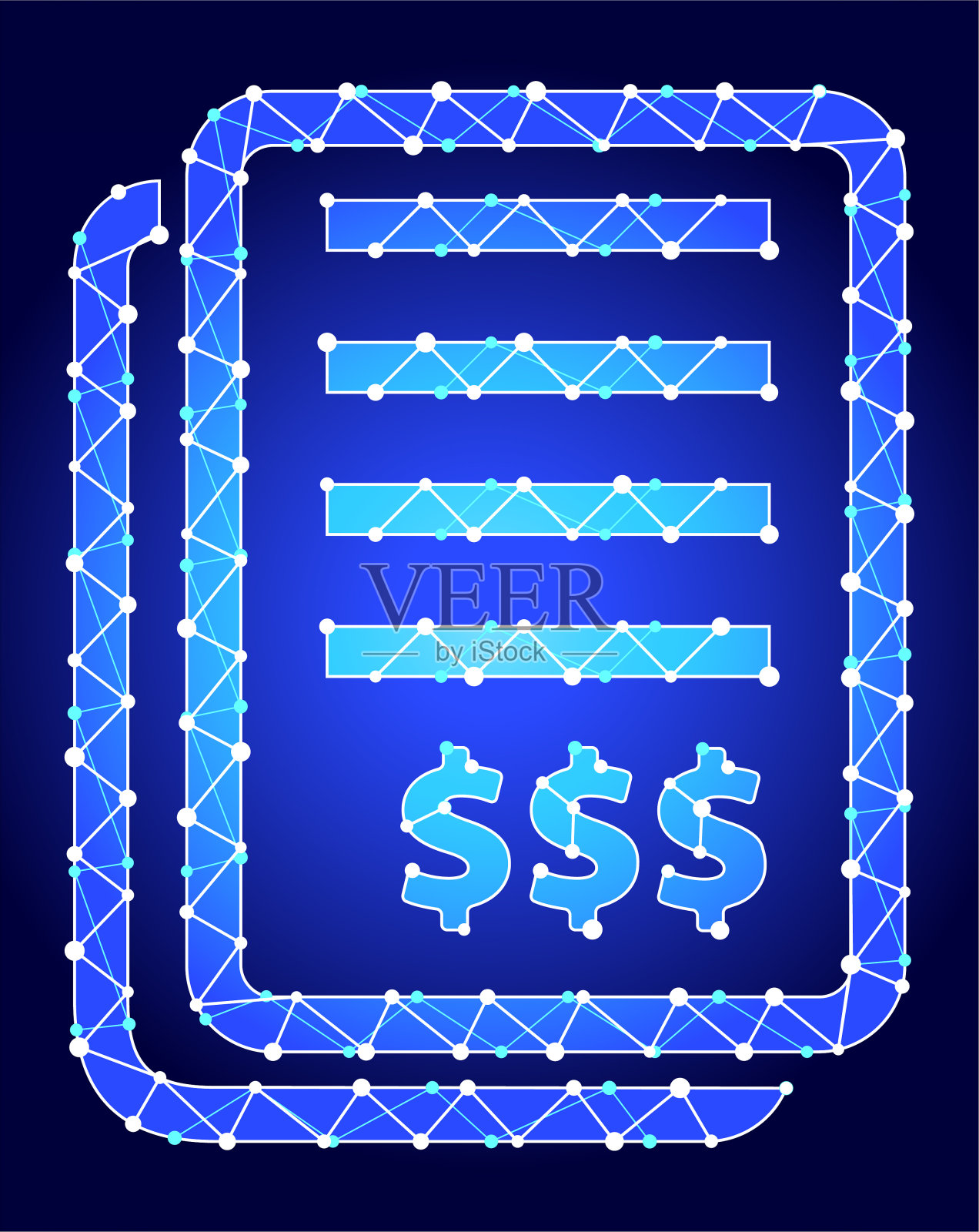 医疗账单蓝色三角形节点向量模式插画图片素材