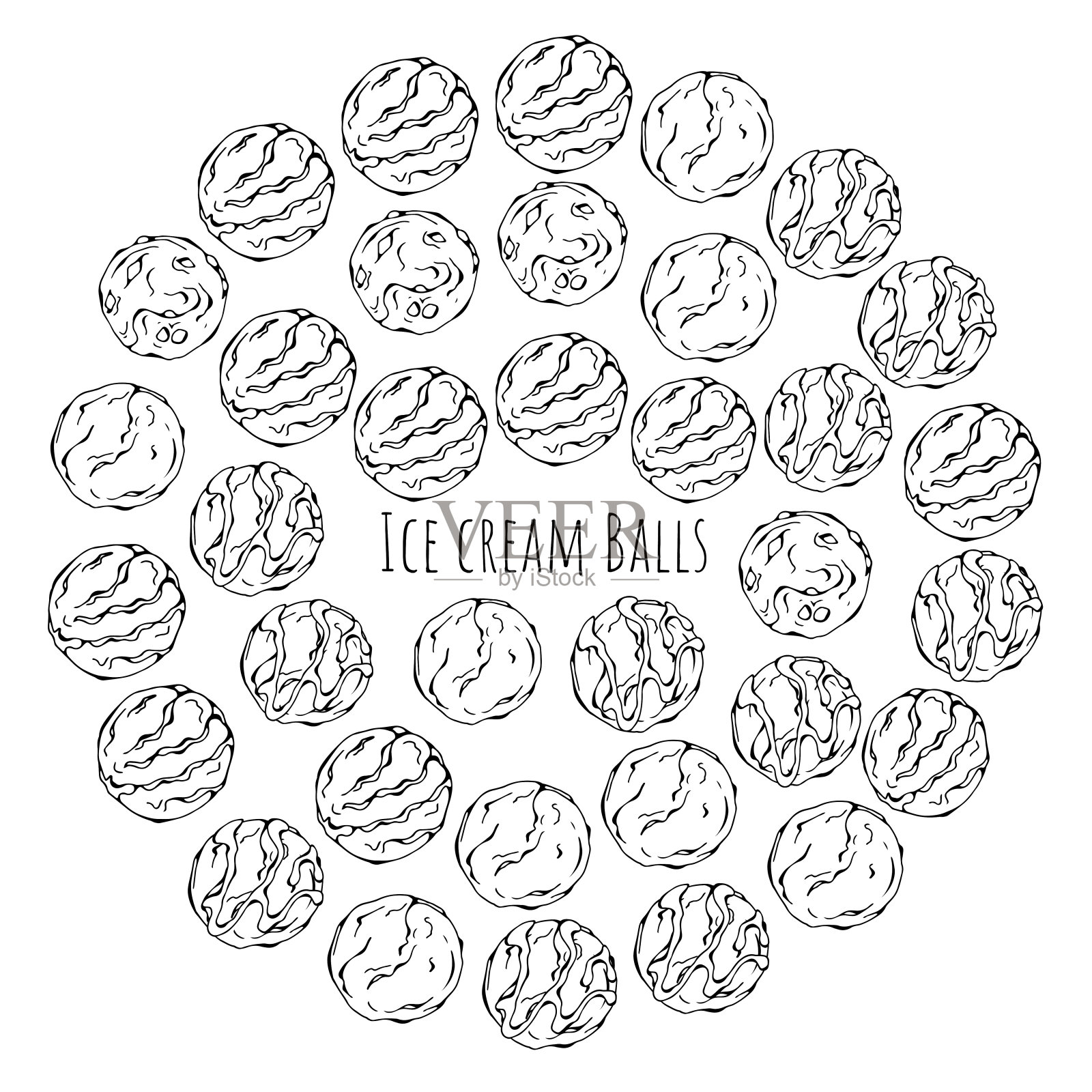 冰淇淋球插画图片素材
