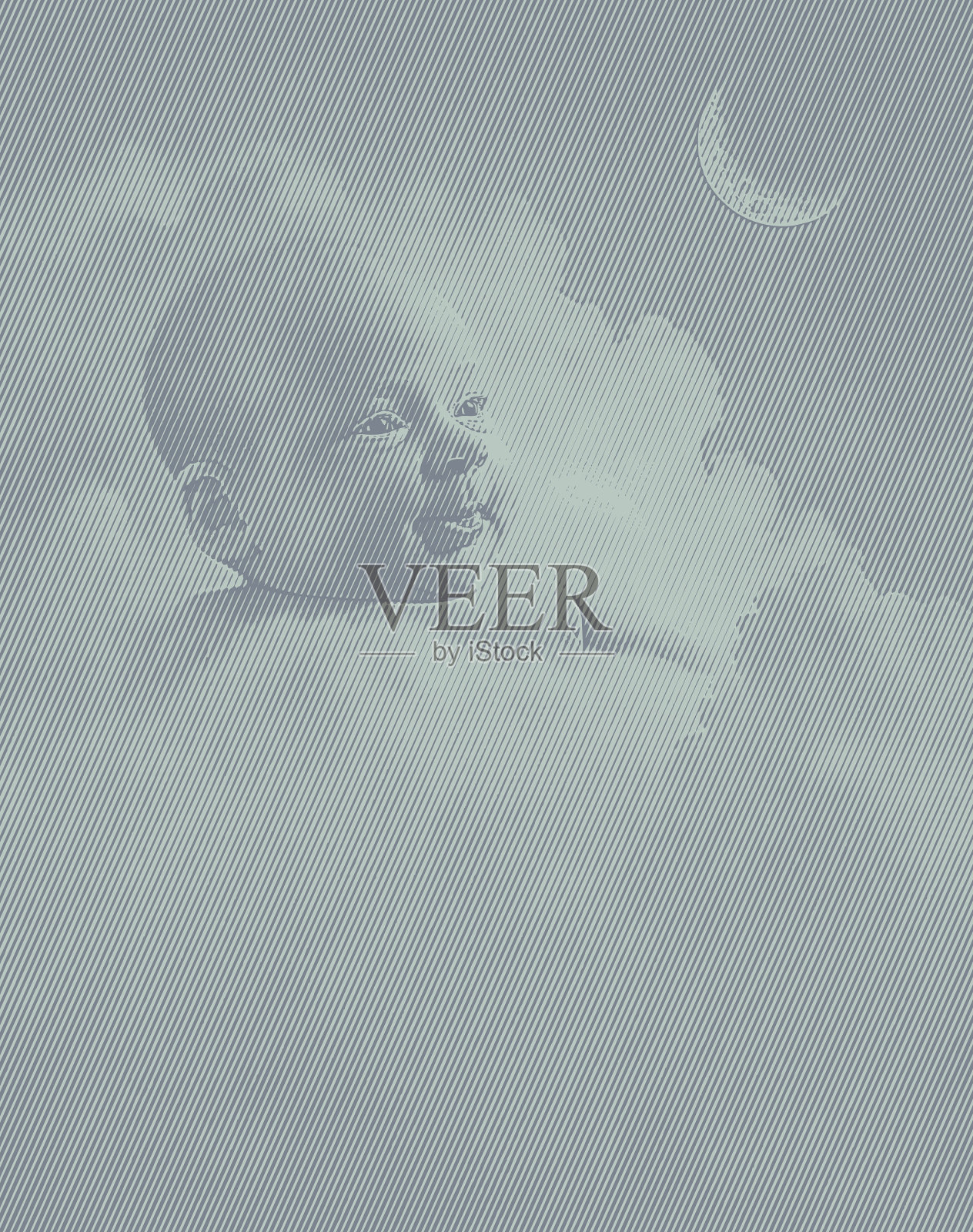 刚出生的女婴在云中休息插画图片素材