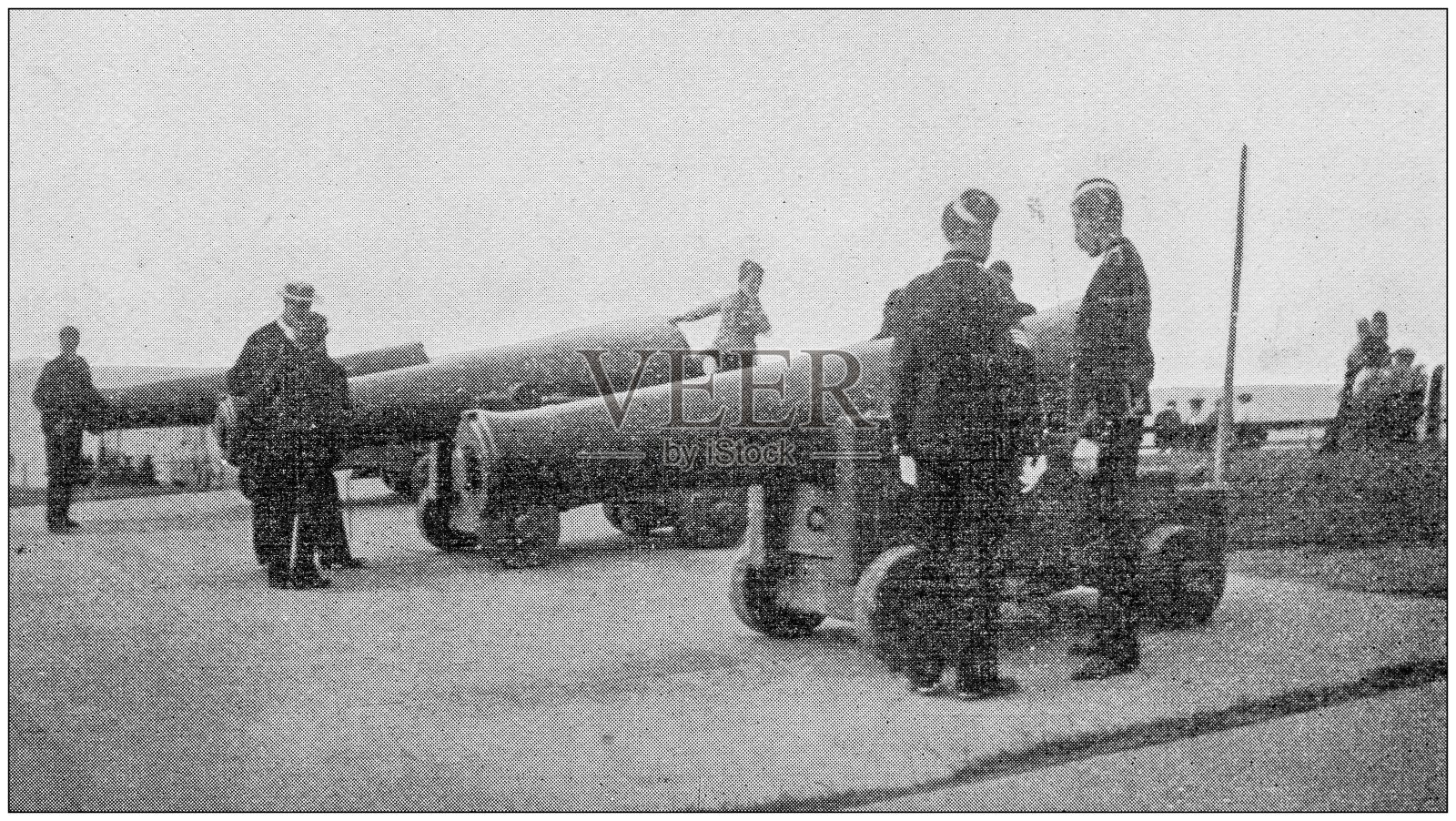 海军和陆军古董历史照片：加农炮照片摄影图片