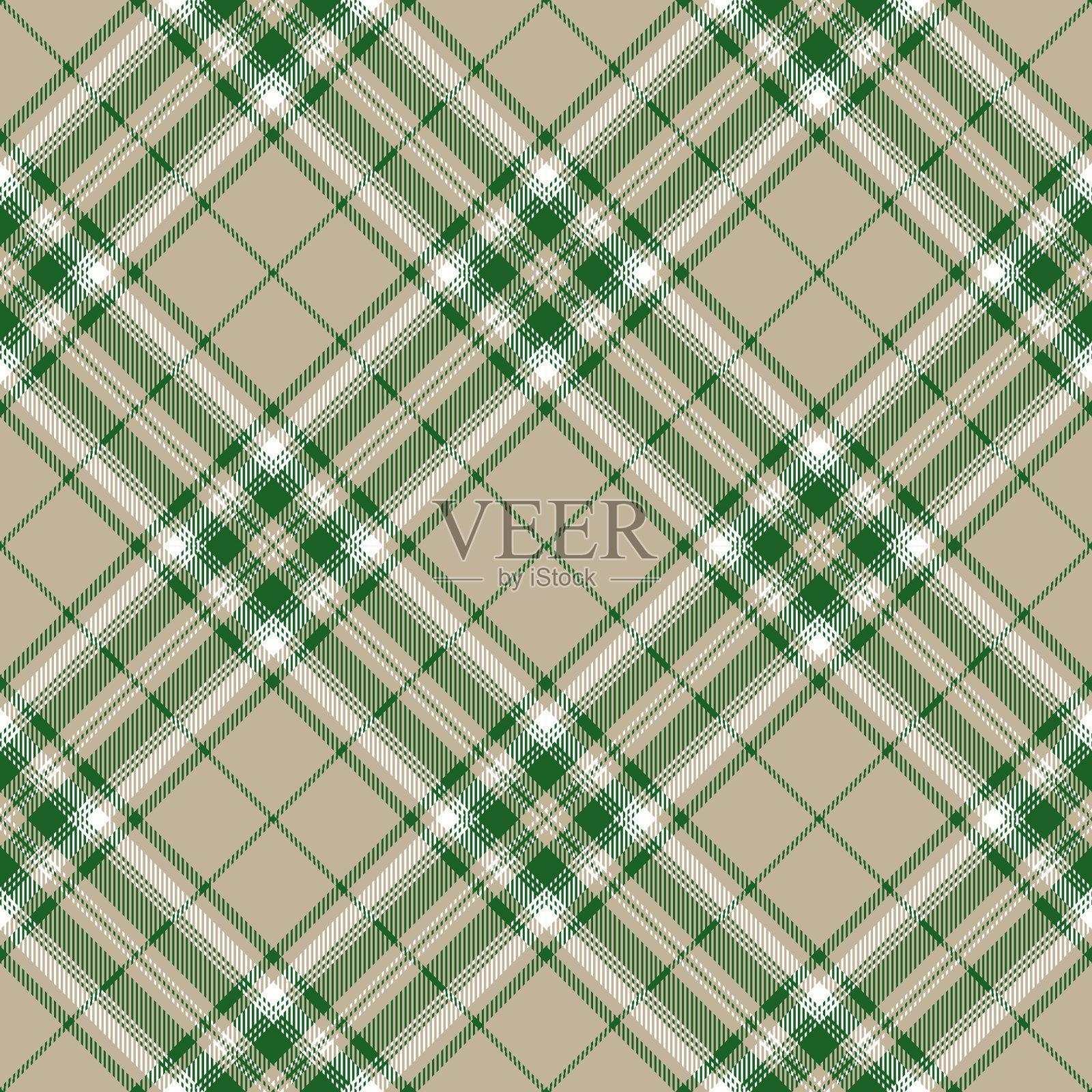 绿色和灰色苏格兰格子花格纺织图案插画图片素材