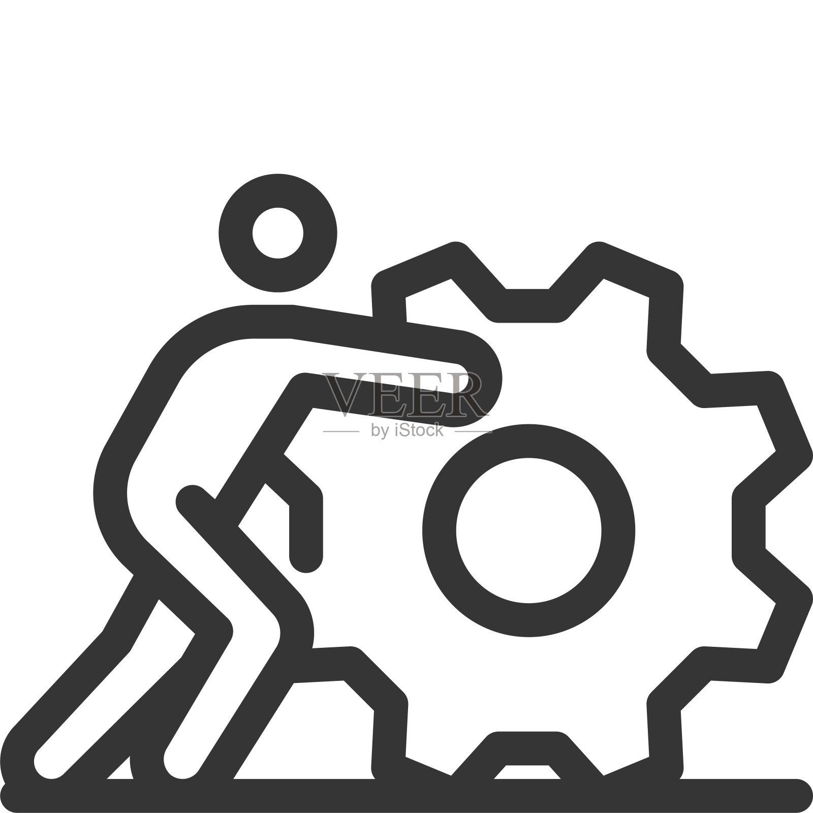 bl 1587, Stickman，齿轮，劳工，机械，商人，齿轮，工程。eps插画图片素材