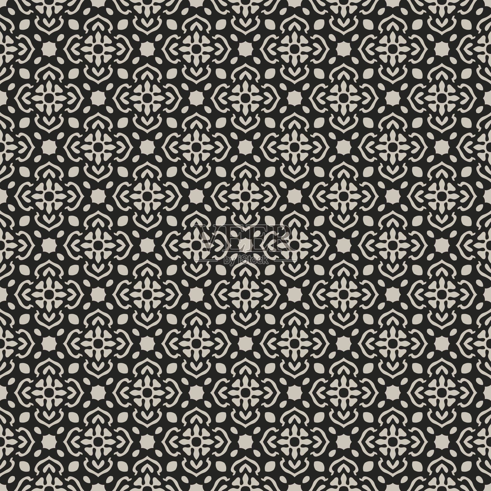 复古无缝图案背景插画图片素材