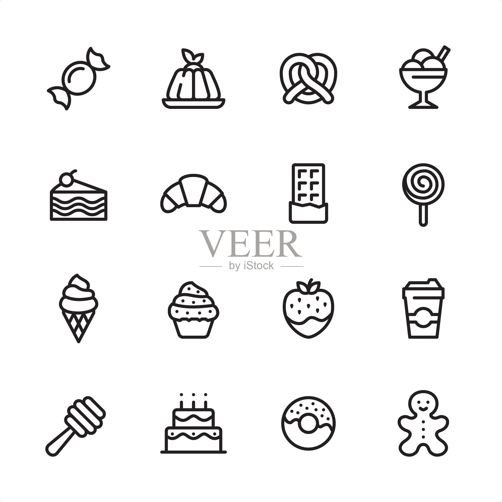 甜食-轮廓图标设置图标素材