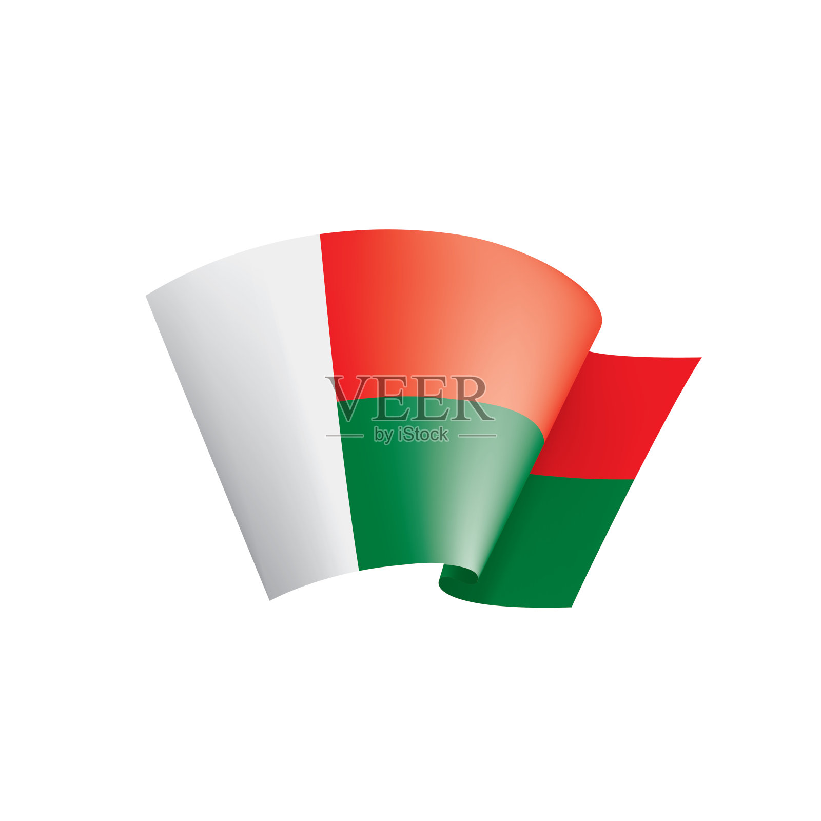 马达加斯加旗，白色背景矢量插图插画图片素材