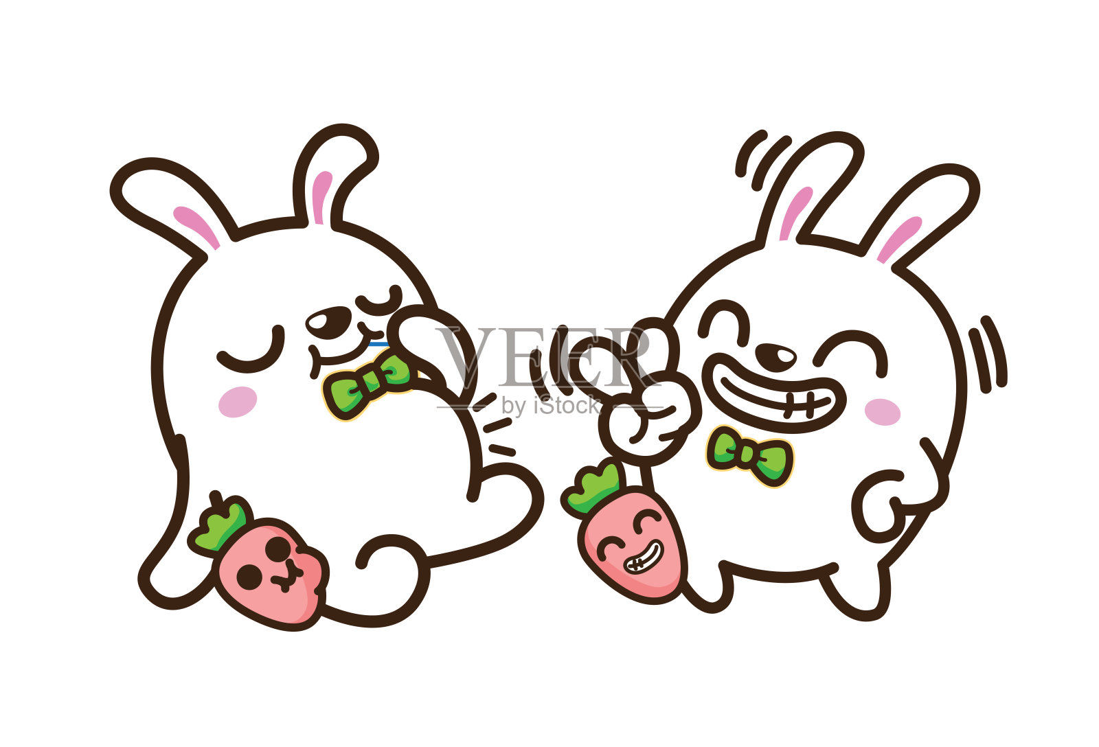 矢量插图的兔子人物卡通在白色的背景设计元素图片