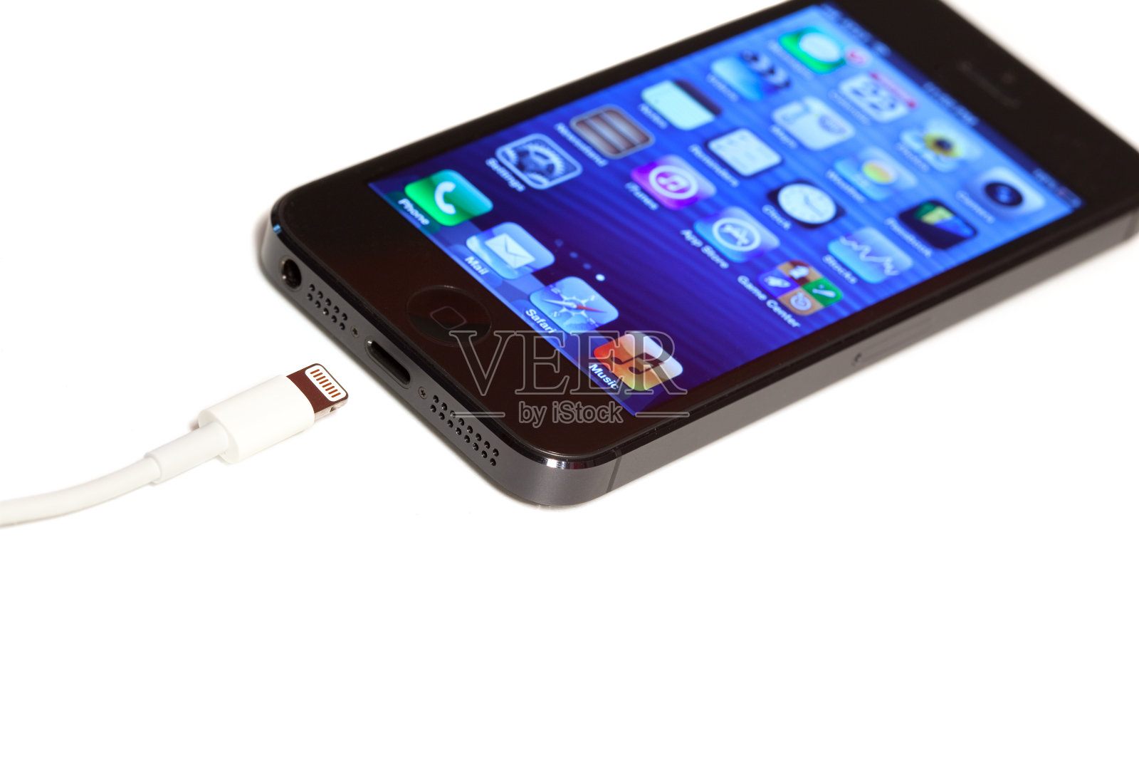 iPhone 5闪电连接器照片摄影图片