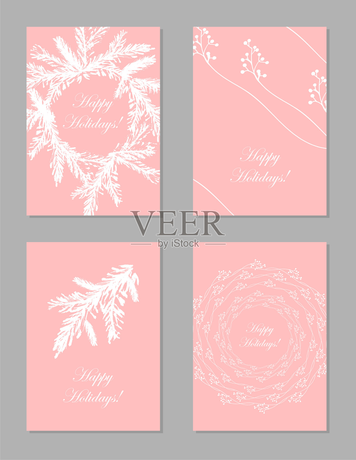 抽象手绘通用笔刷卡片合集设计模板素材