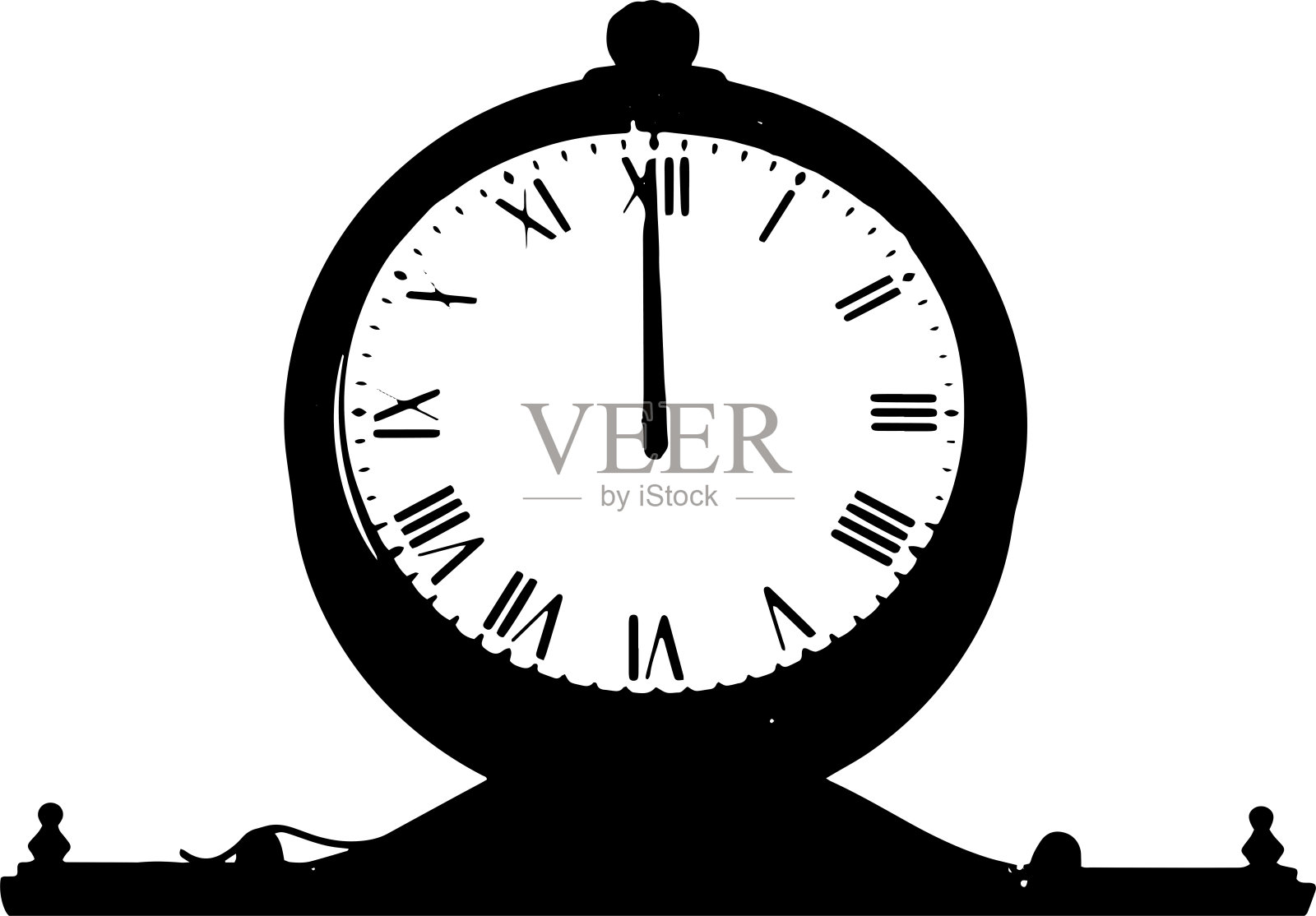 经典古董时钟插画图片素材