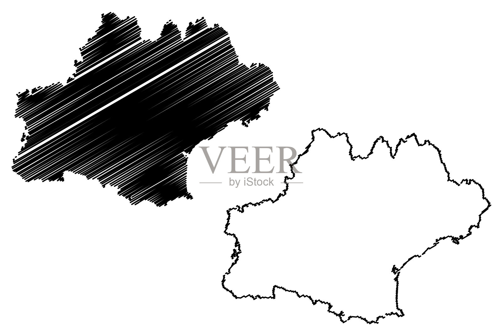 Occitanie地图矢量插画图片素材
