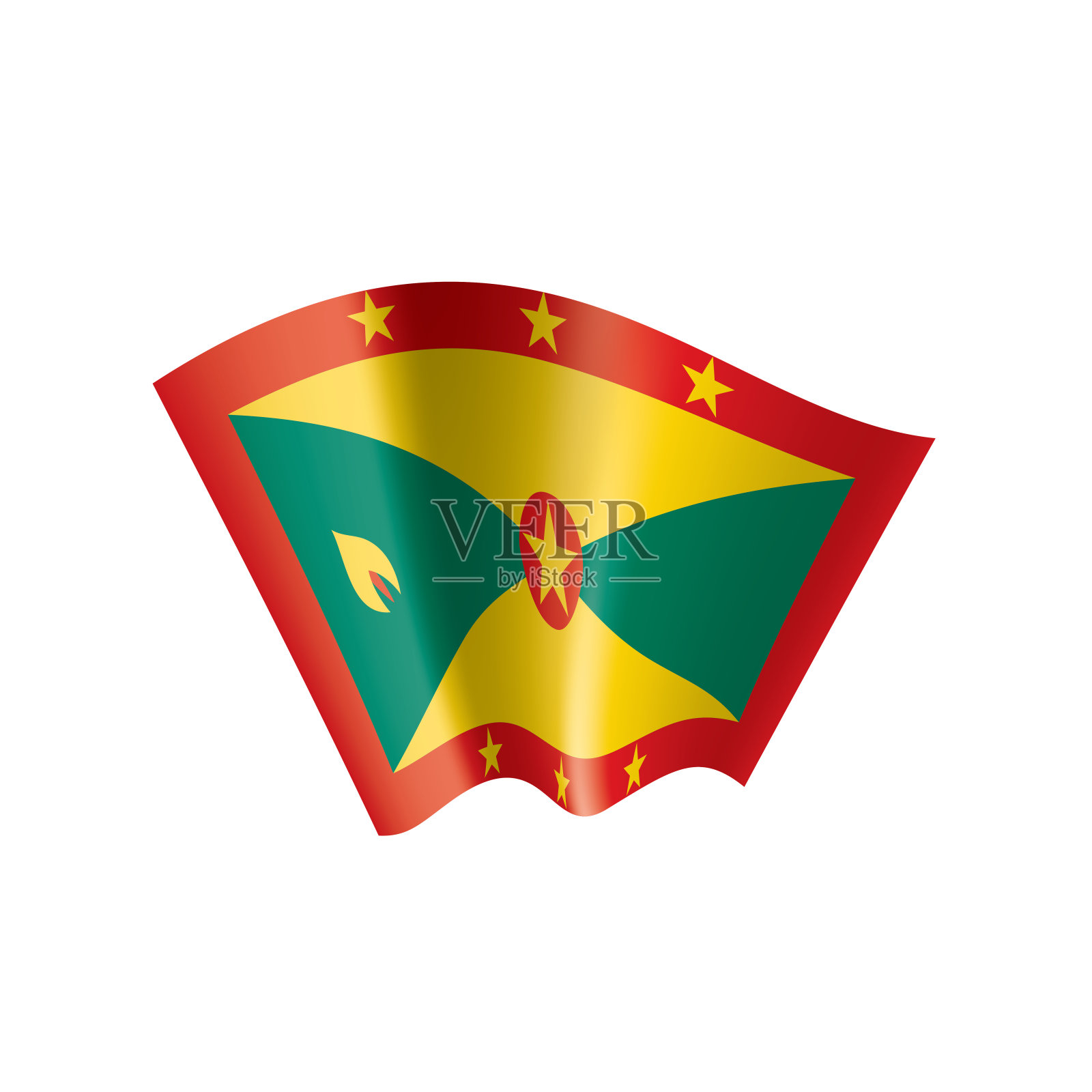 格林纳达国旗，白色背景上的矢量插图设计元素图片