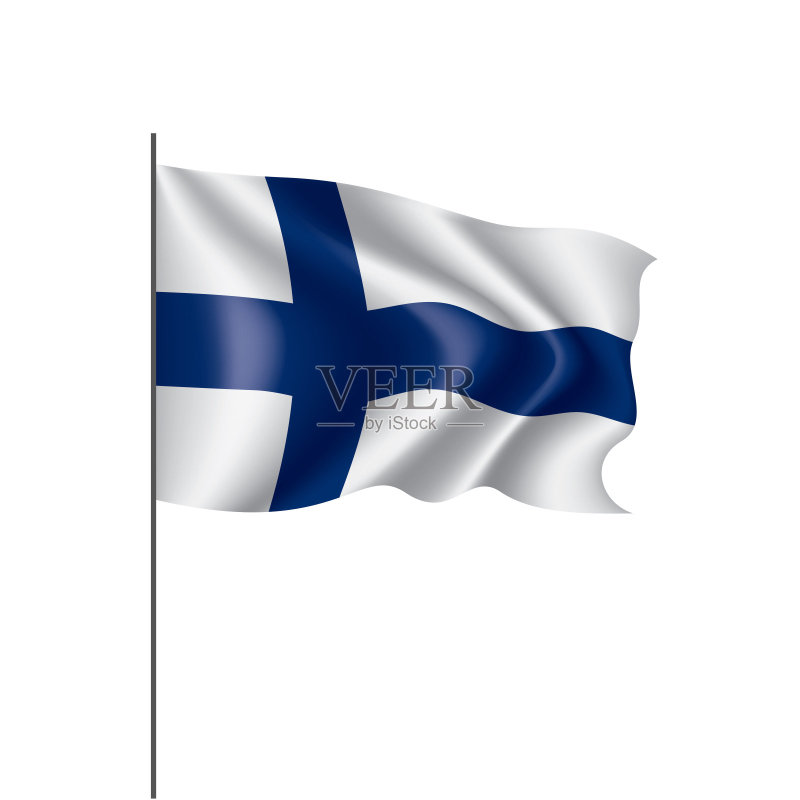 芬兰国旗，矢量插图在白色的背景设计元素图片