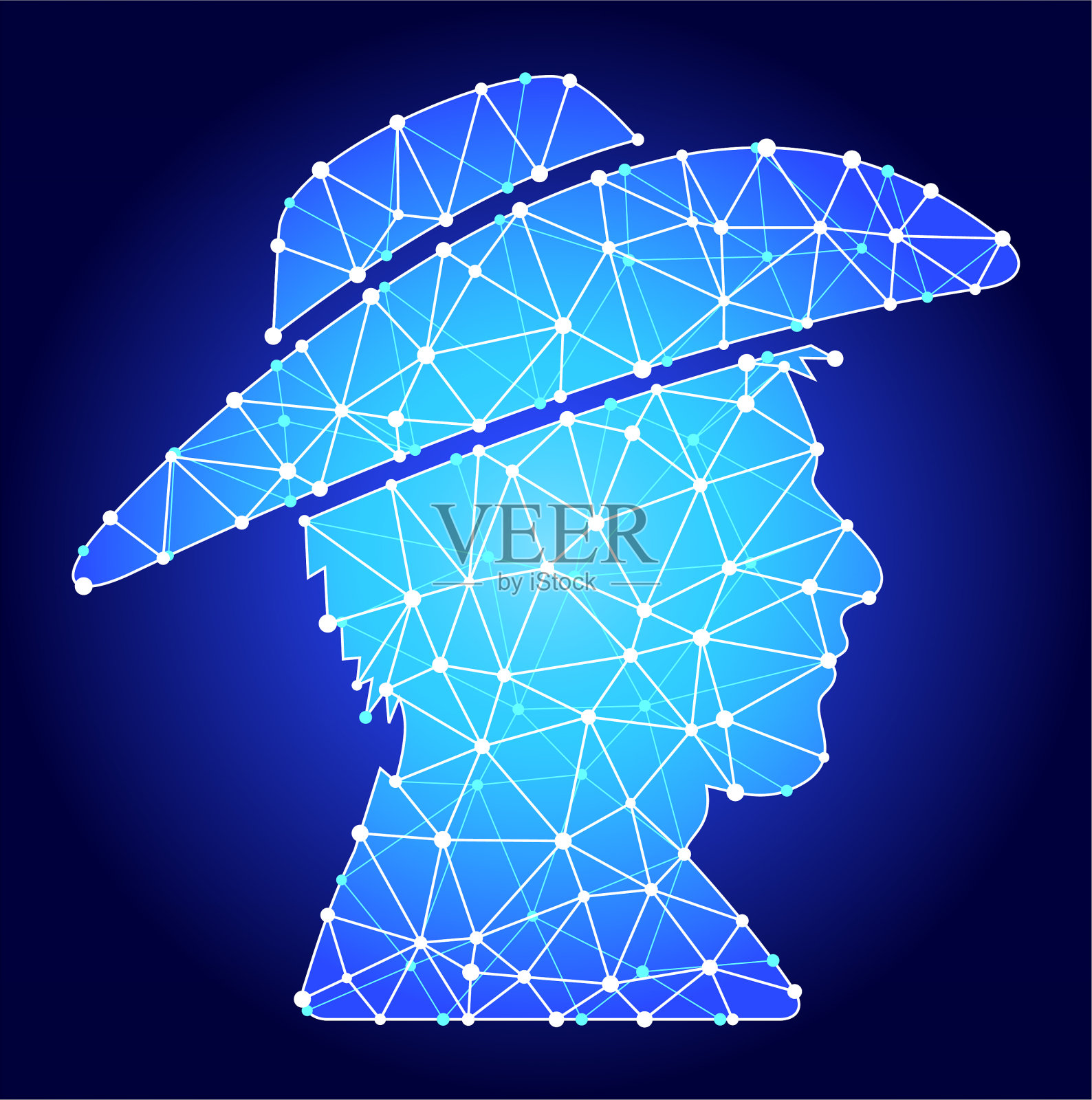 牛仔蓝色三角形节点向量模式插画图片素材