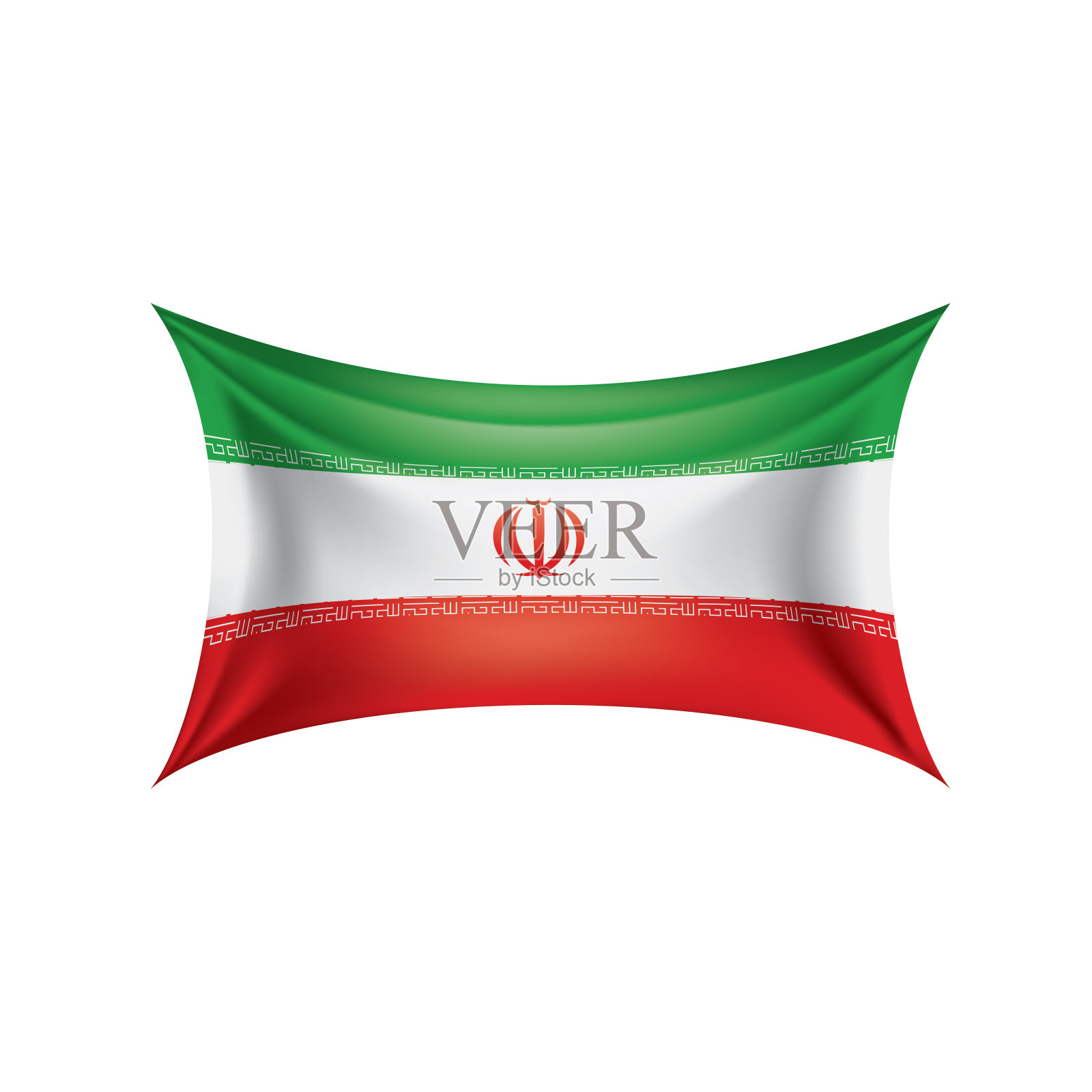 伊朗国旗，白色背景矢量插图插画图片素材