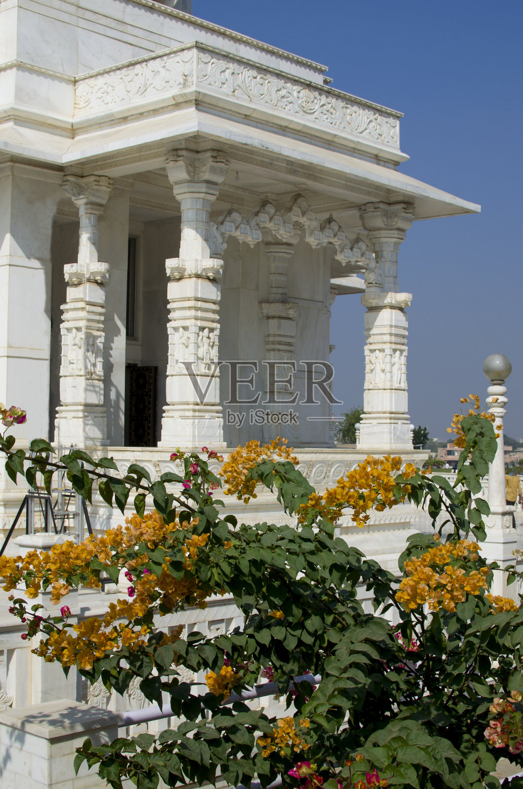 印度斋浦尔Birla Mandir寺庙的建筑结构照片摄影图片