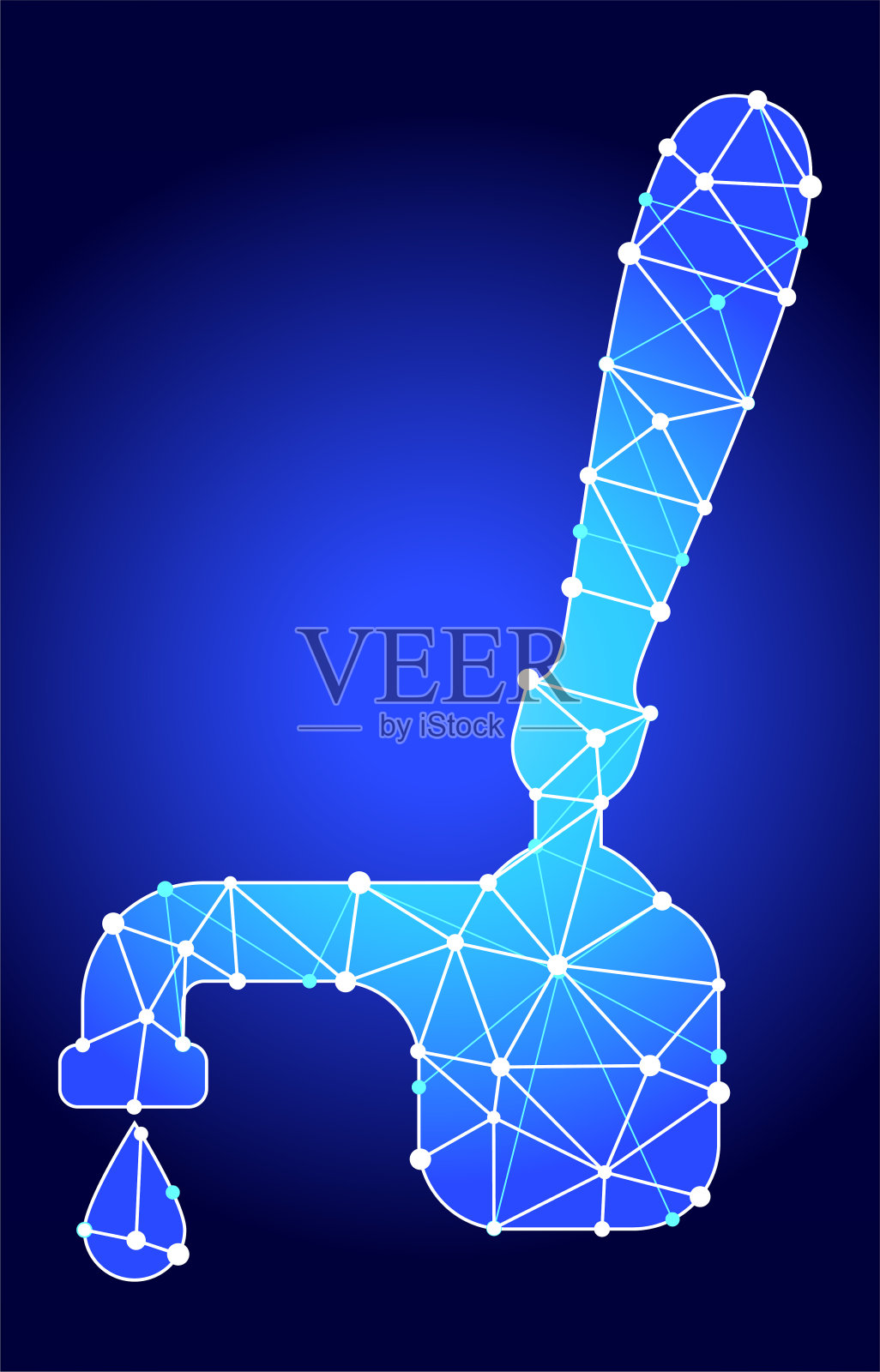 饮料上点击蓝色三角形节点矢量模式插画图片素材