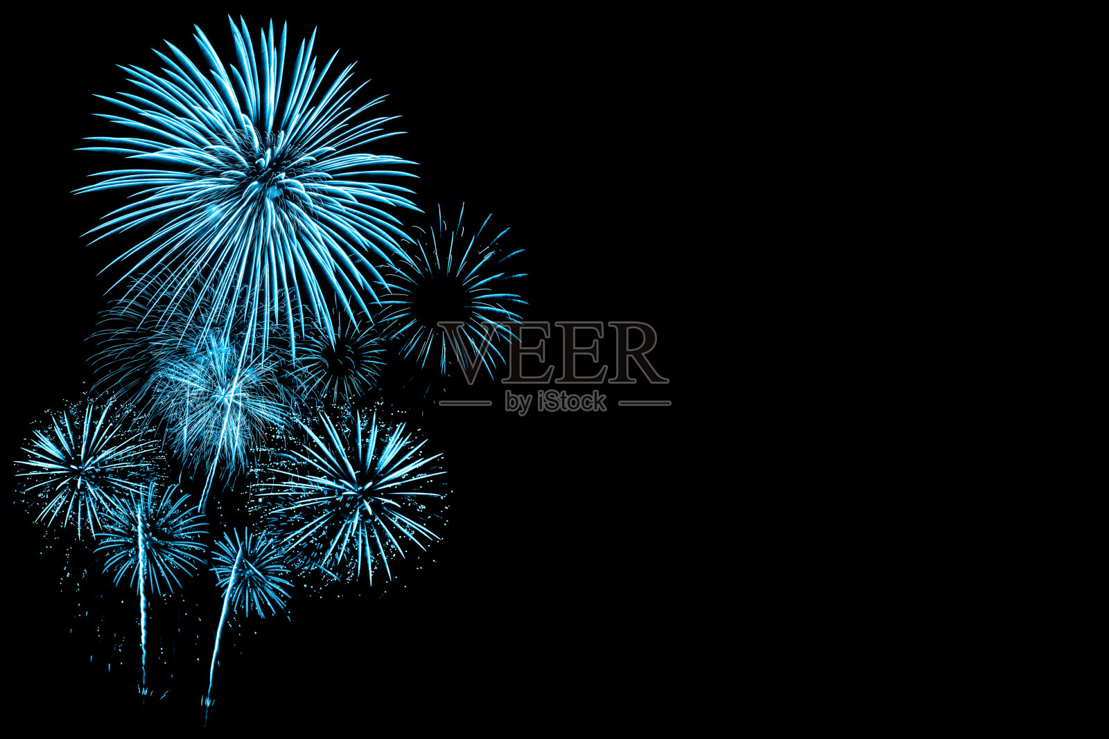 蓝色的烟花照片摄影图片