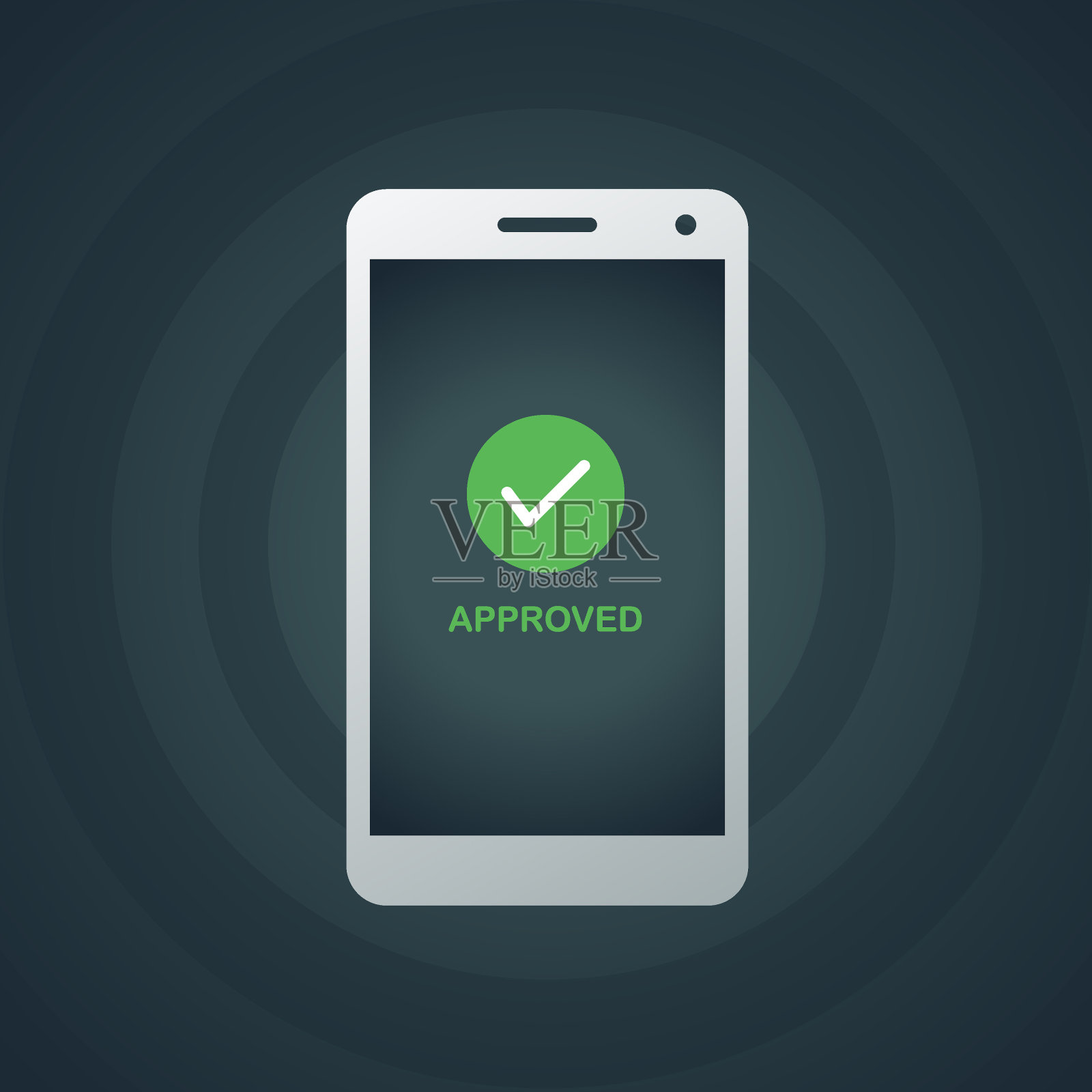 智能手机的认可标志插画图片素材
