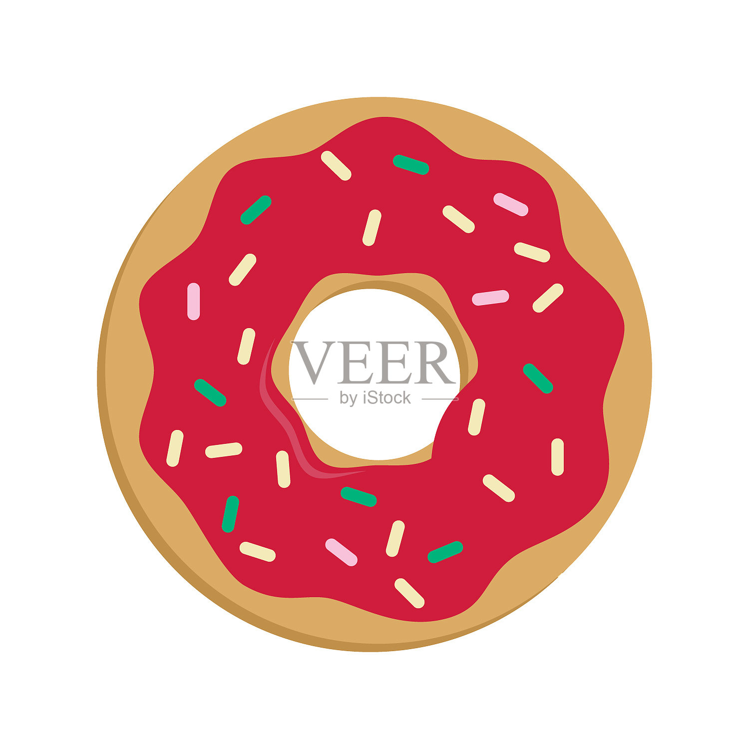 覆盆子釉面甜甜圈设计元素图片