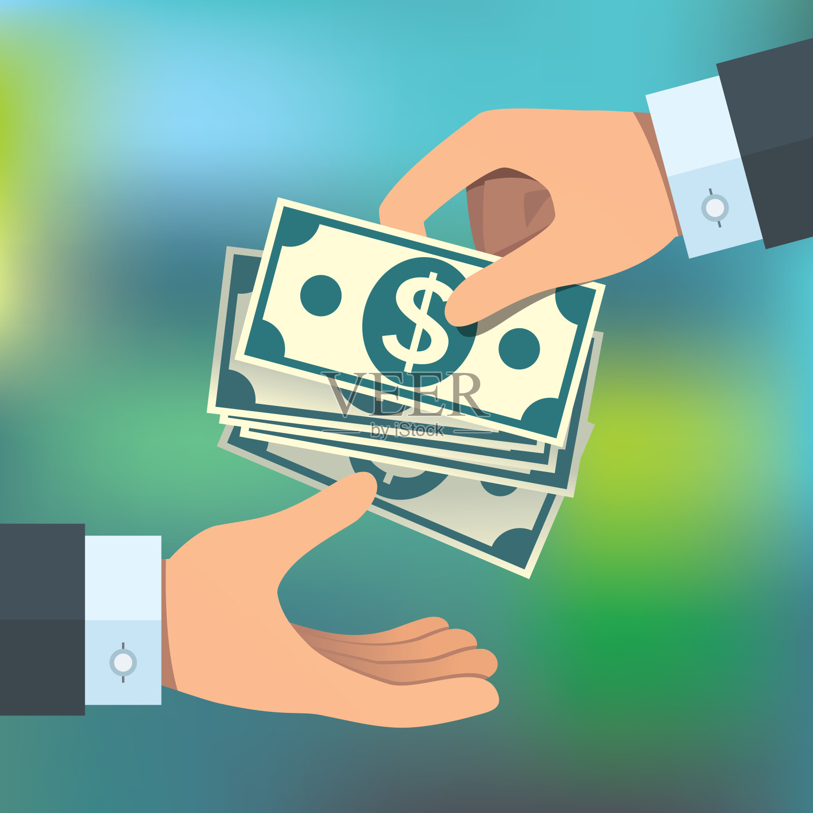 一只手给另一只手钻石插画图片素材