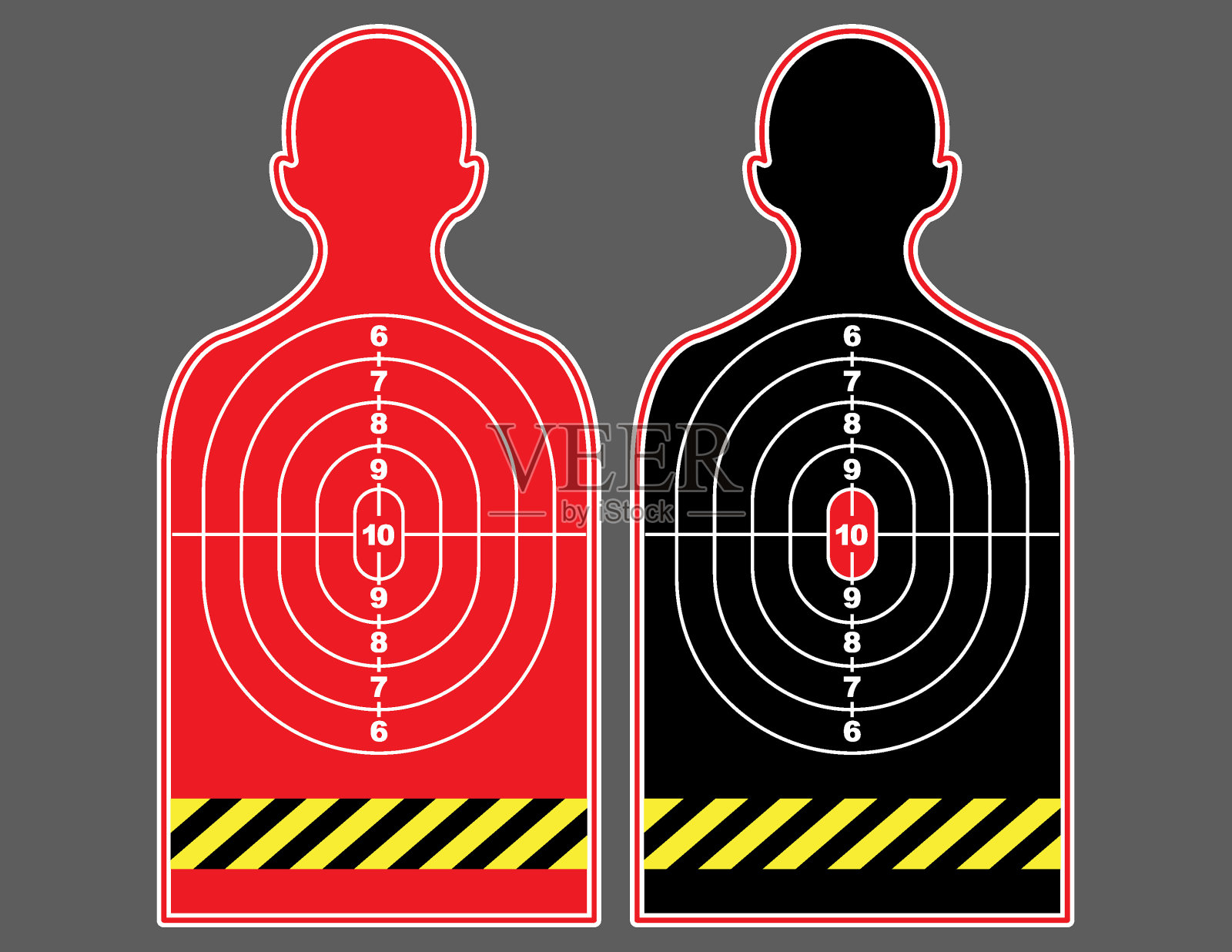 剪影射击靶场火炮目标插画图片素材