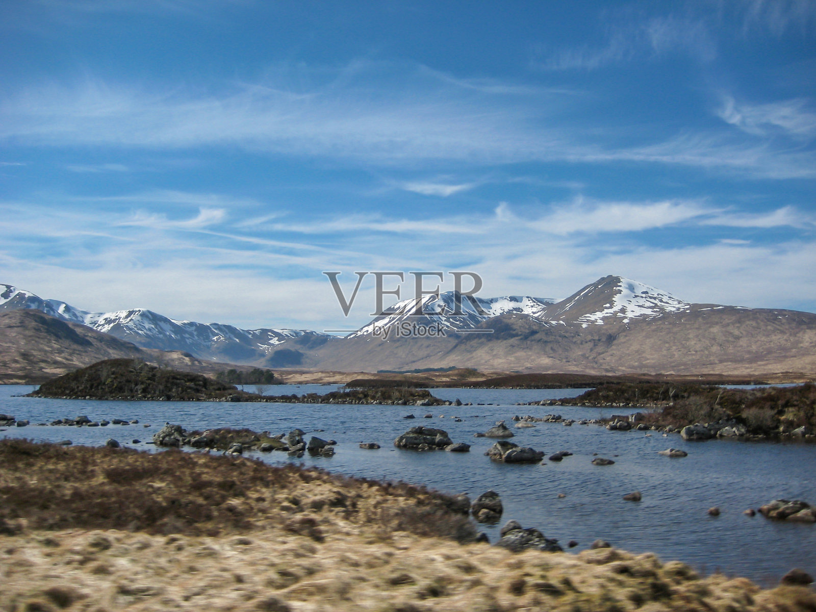 苏格兰高地-山脉景观和湖泊照片摄影图片